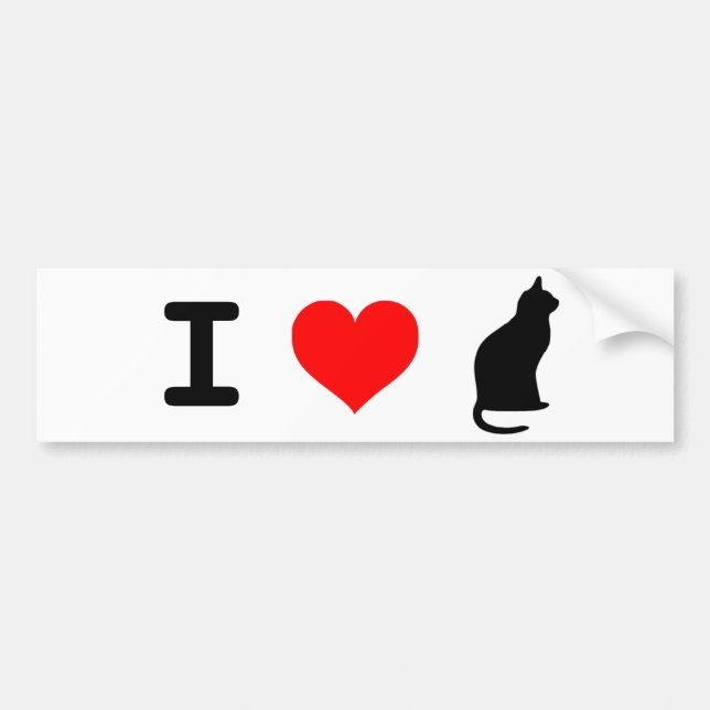 I <3 cat Bumper Sticker (Front)