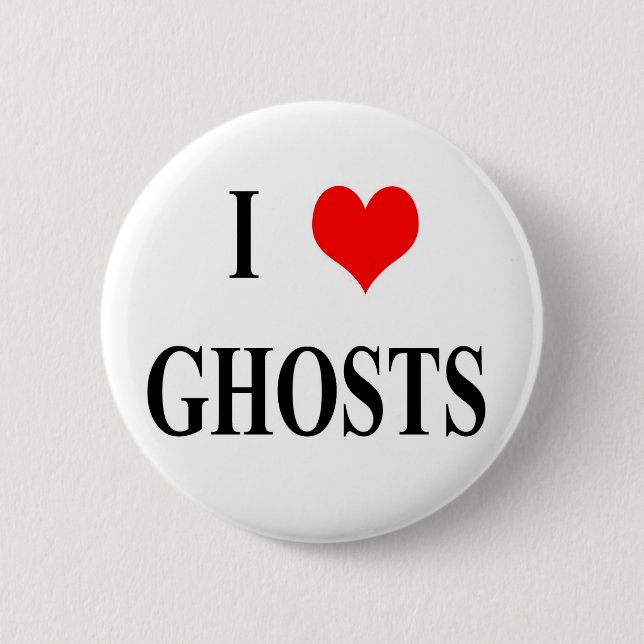 I <3 Ghosts 6 Cm Round Badge (Front)