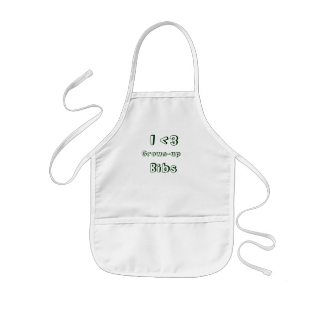 I <3 Grown-up Bibs Kids Apron (Front)