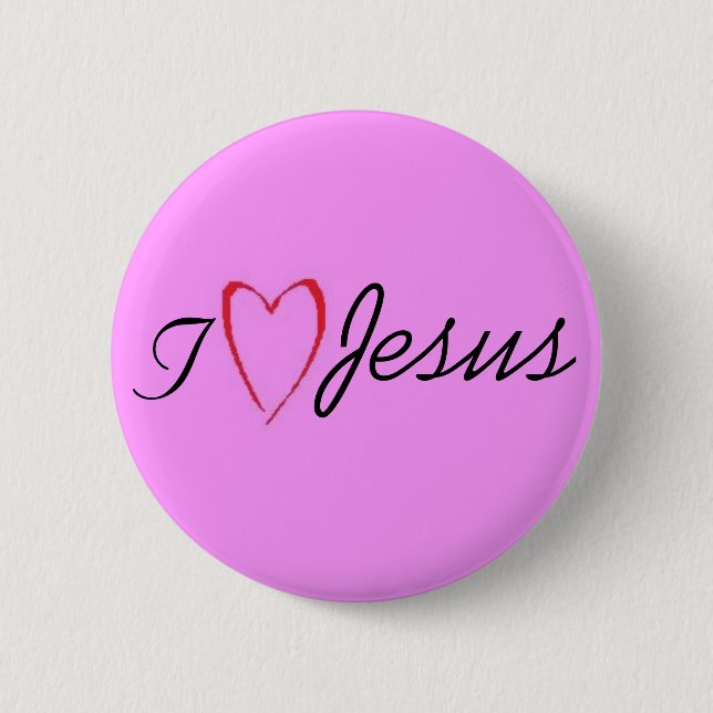 I <3 Jesus 6 Cm Round Badge (Front)
