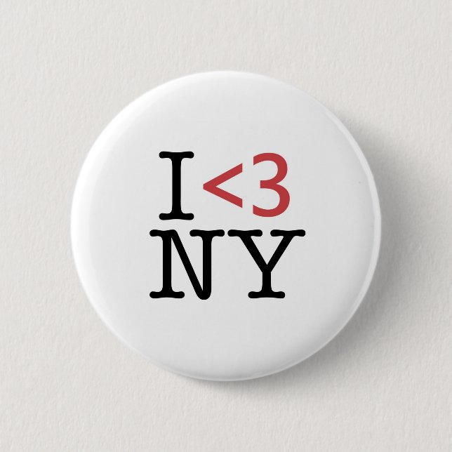 I <3 NY 6 CM ROUND BADGE (Front)
