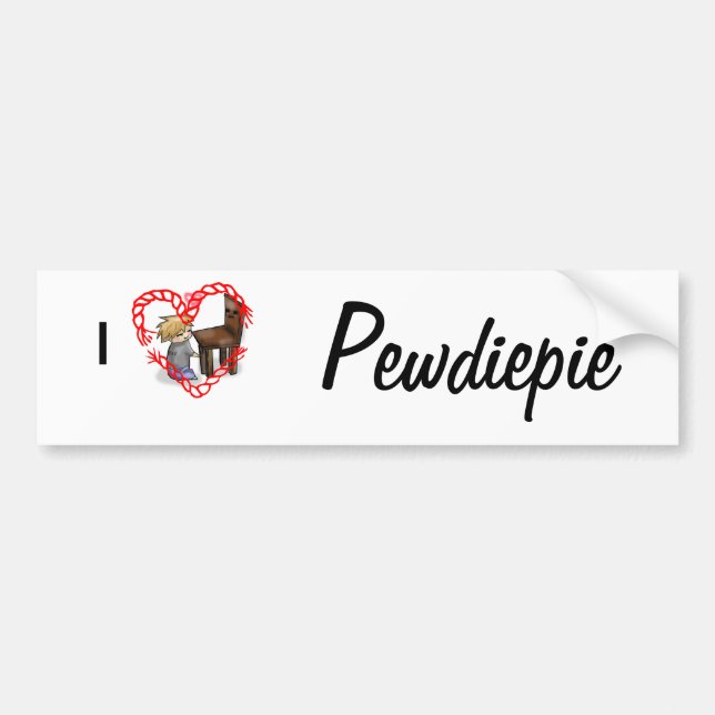 I <3 Pewdiepie Bumper Sticker (Front)