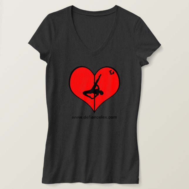 I <3 Pole V-Neck Ladies Tee (Design Front)