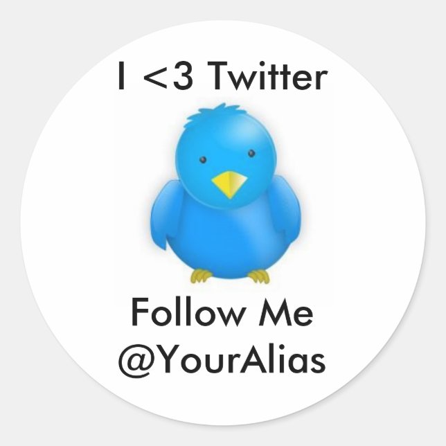 I <3 Twitter_Stickers Classic Round Sticker (Front)