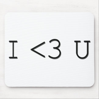 I <3 U Emoticon I Heart You Mouse Pad