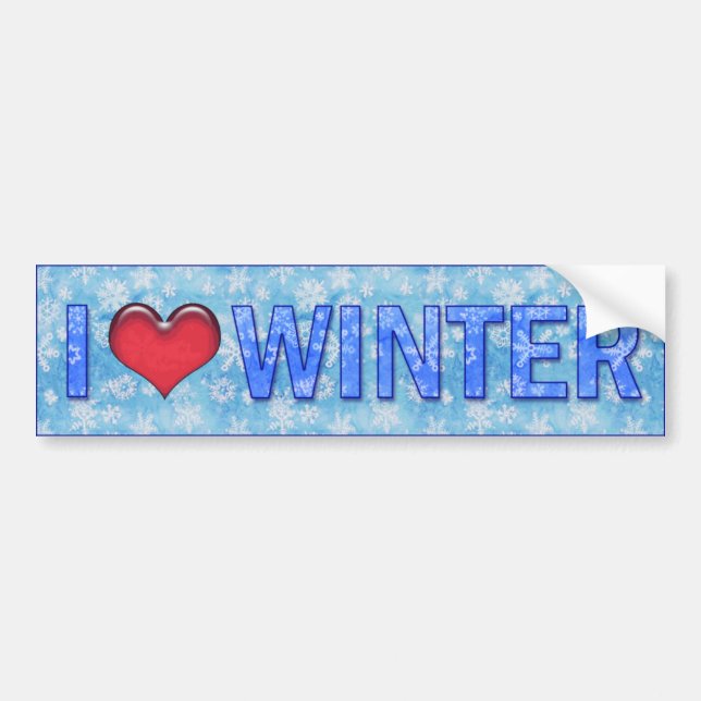 I <3 Winter Bumper Sticker (Front)