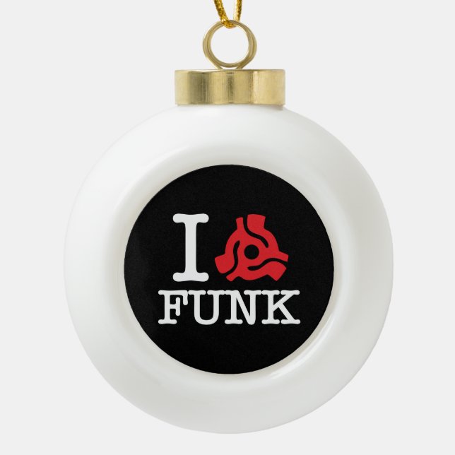 I 45 Adapter Funk Ceramic Ball Christmas Ornament (Front)