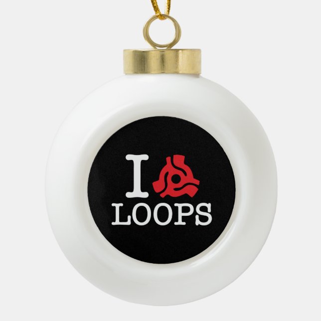 I 45 Adapter Loops Ceramic Ball Christmas Ornament (Front)