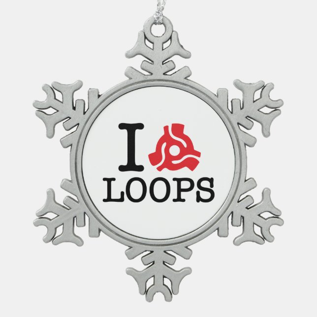 I 45 Adapter Loops Snowflake Pewter Christmas Ornament (Front)