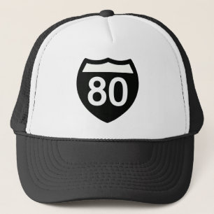 I-80 Highway sign T-shirt design Trucker Hat