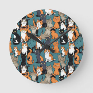 I Absolutely Love Cats Round Clock