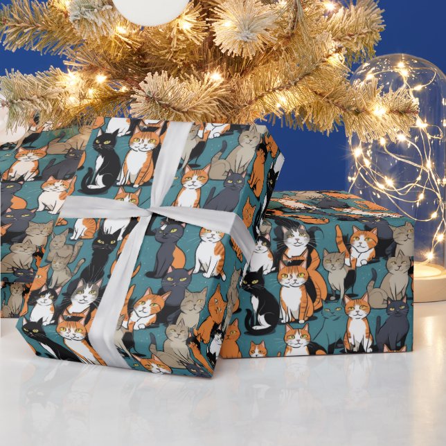 I Absolutely Love Cats Wrapping Paper (Holidays)