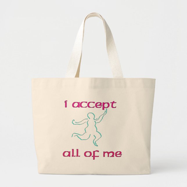 I accept all of me 1 large tote bag (Front)