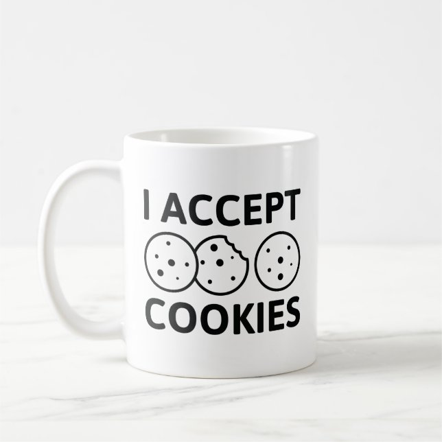 I Accept Cookies Coffee Mug (Left)