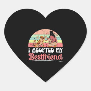 I Adopted My Bestfriend Animal Rights Dog Rescue Heart Sticker