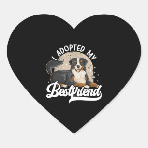 I Adopted My Bestfriend Animal Rights Dog Rescue Heart Sticker