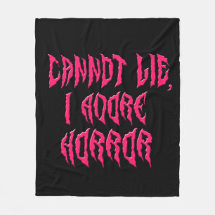 I Adore Horror (Pink Text) Fleece Blanket