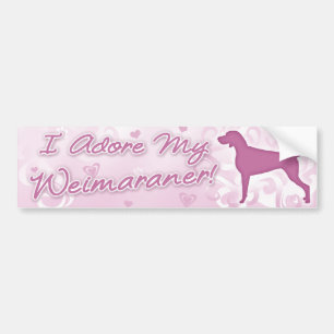 I Adore my Weimaraner Bumper Sticker
