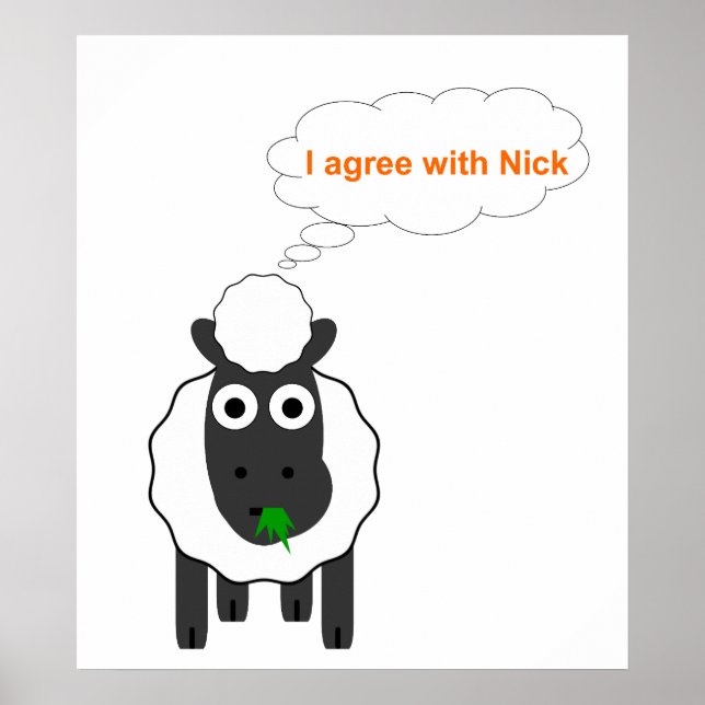 I Agree With Nick ~ Political U.K General Election Poster (Front)