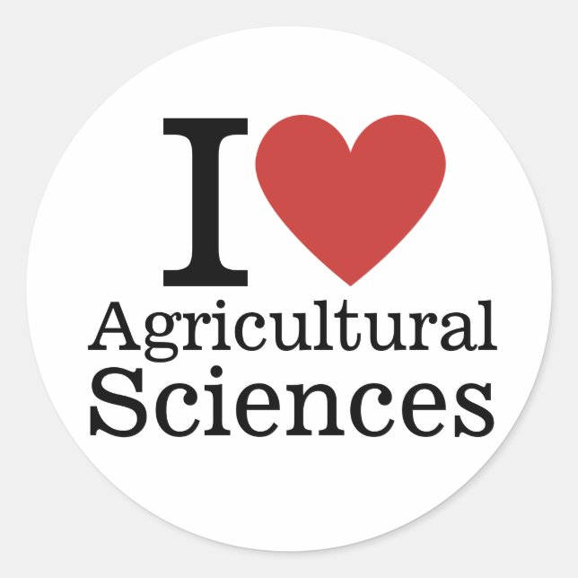 I ❤️ Agricultural Sciences for Students/Faculty Classic Round Sticker (Front)