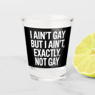 I Ain't Gay But I Ain't Exactly Not Gay LGBTQ Shot Glass