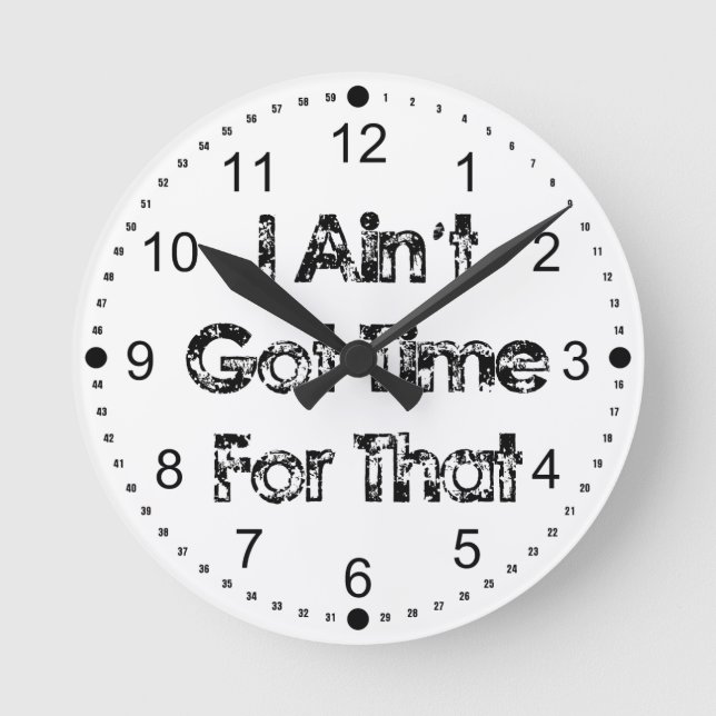 I Aint Got Time For That Funny Wall Clock (Front)