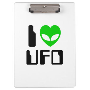 I Alien Heart UFO Clipboard
