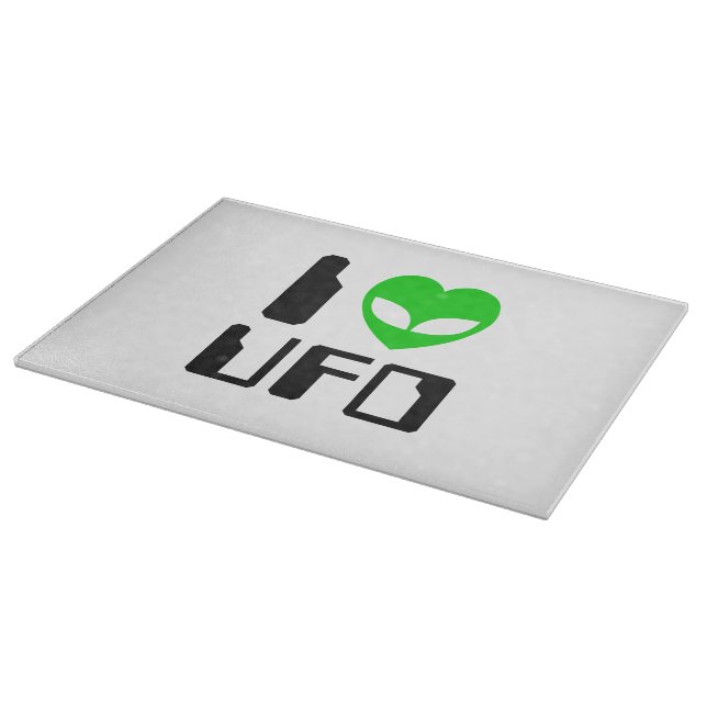 I Alien Heart UFO Cutting Board (Corner)