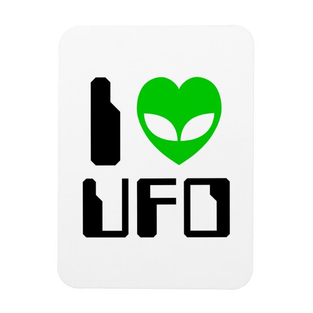 I Alien Heart UFO Magnet (Vertical)