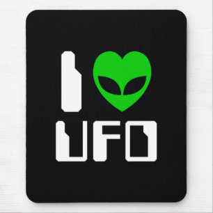 I Alien Heart UFO Mouse Pad