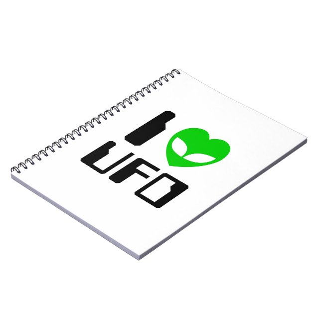 I Alien Heart UFO Spiral Notebook (Left Side)