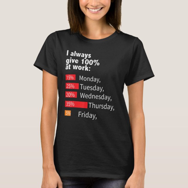 I Always Give 100 At Work Labour Day T-Shirt (Front)