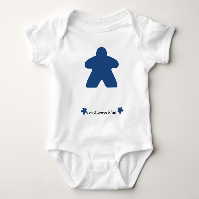 I always play blue Meeple T-Shirt (Front)
