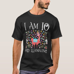 I am 10 Years Old Llama Happy 10th Birthday Girl O T-Shirt