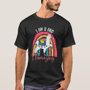 I Am 11 Year Old And Llamazing Alpaca Llama 11th T-Shirt