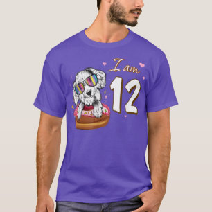 I am 12 Birthday Cute Lovely Spaniel with Donut Do T-Shirt