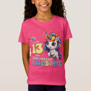 I am 13 and Awesome - Girls Kids Unicorn It's My B T-Shirt