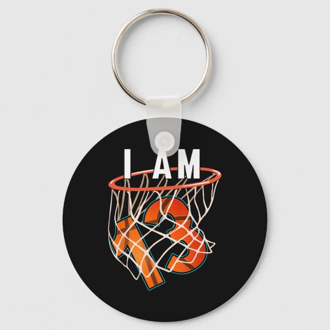 I Am 13 Basketball Themed 13th Birthday Party Cele Key Ring (Front)