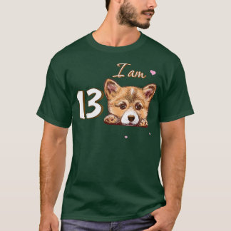 I am 13 Corgi Gift for 13th Birthday fan gift  T-Shirt