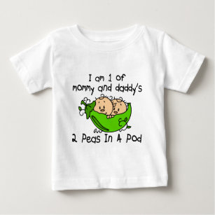 I Am 1 Of Mummy & Daddy's 2 Peas In A Pod Baby T-Shirt