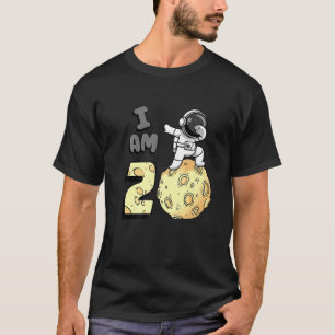 I Am 2 Space Astronaut Kid Moon Walker 2nd Birthda T-Shirt