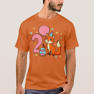 I am 2 with fox girl birthday 2 years old T-Shirt