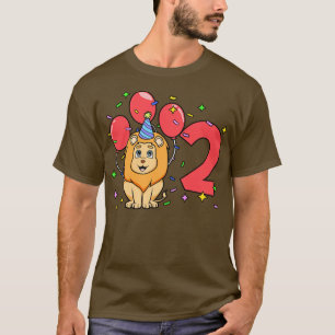 I am 2 with lion kids birthday 2 years old T-Shirt