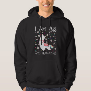 I am 38 Years Old Llamazing Cute Llama 38th Birthd Hoodie
