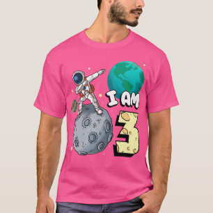 I am 3 Space Astronaut Kid Moon Walker 3rd Birthda T-Shirt