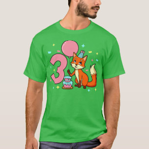I am 3 with fox girl birthday 3 years old T-Shirt