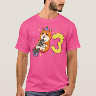 I am 3 with hamster kids birthday 3 years old T-Shirt