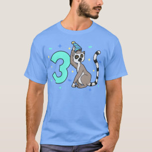 I am 3 with lemur kids birthday 3 years old T-Shirt