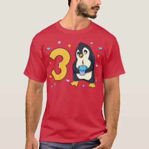 I am 3 with penguin kids birthday 3 years old T-Shirt