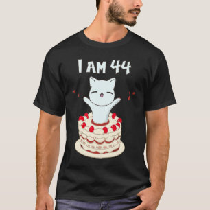 I am 44 Cute cat kitten with birthday cake T-Shirt